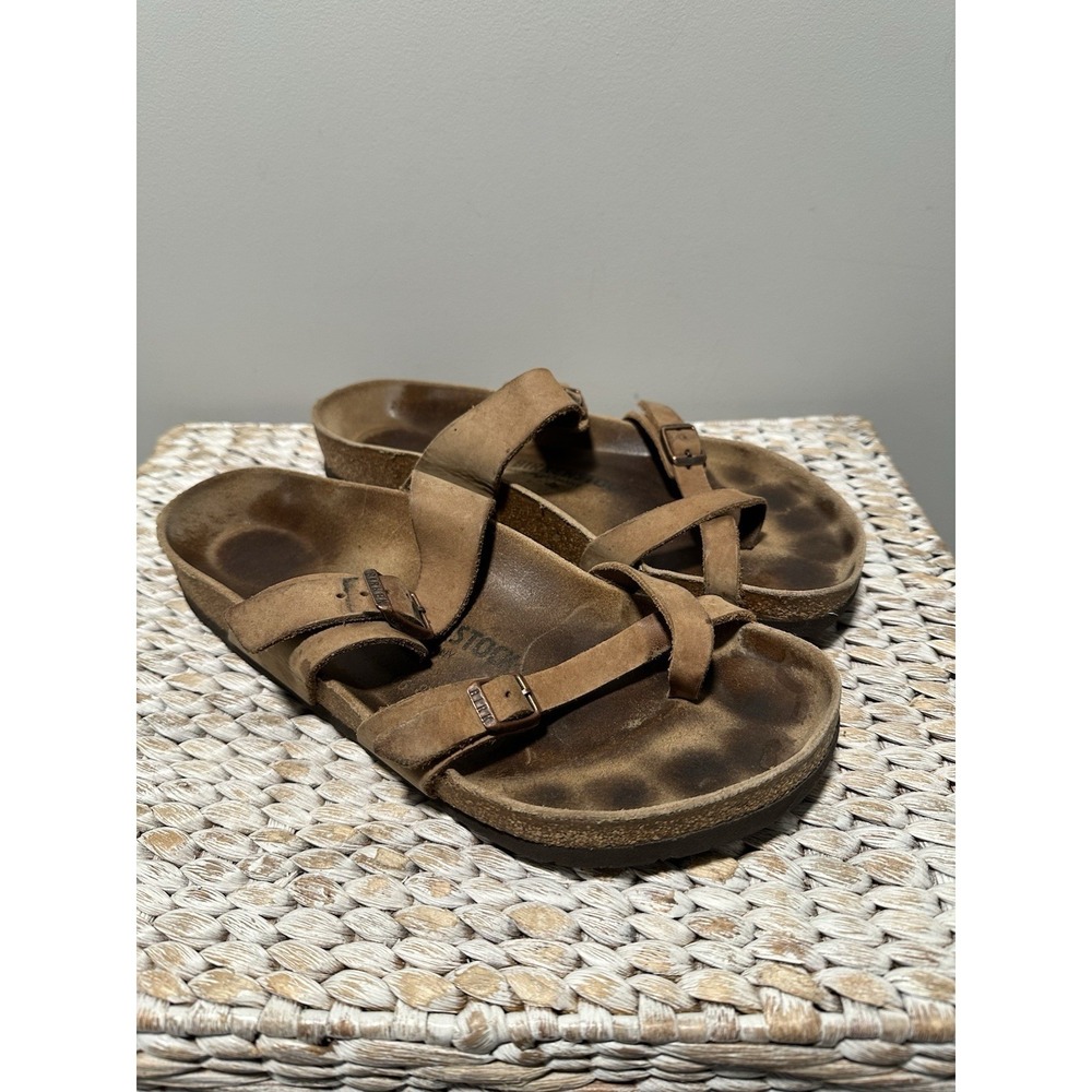 Birkenstock Mayari Birko-Flor Women's 2 Strap Sandal Brown Regular Fit Sz 41